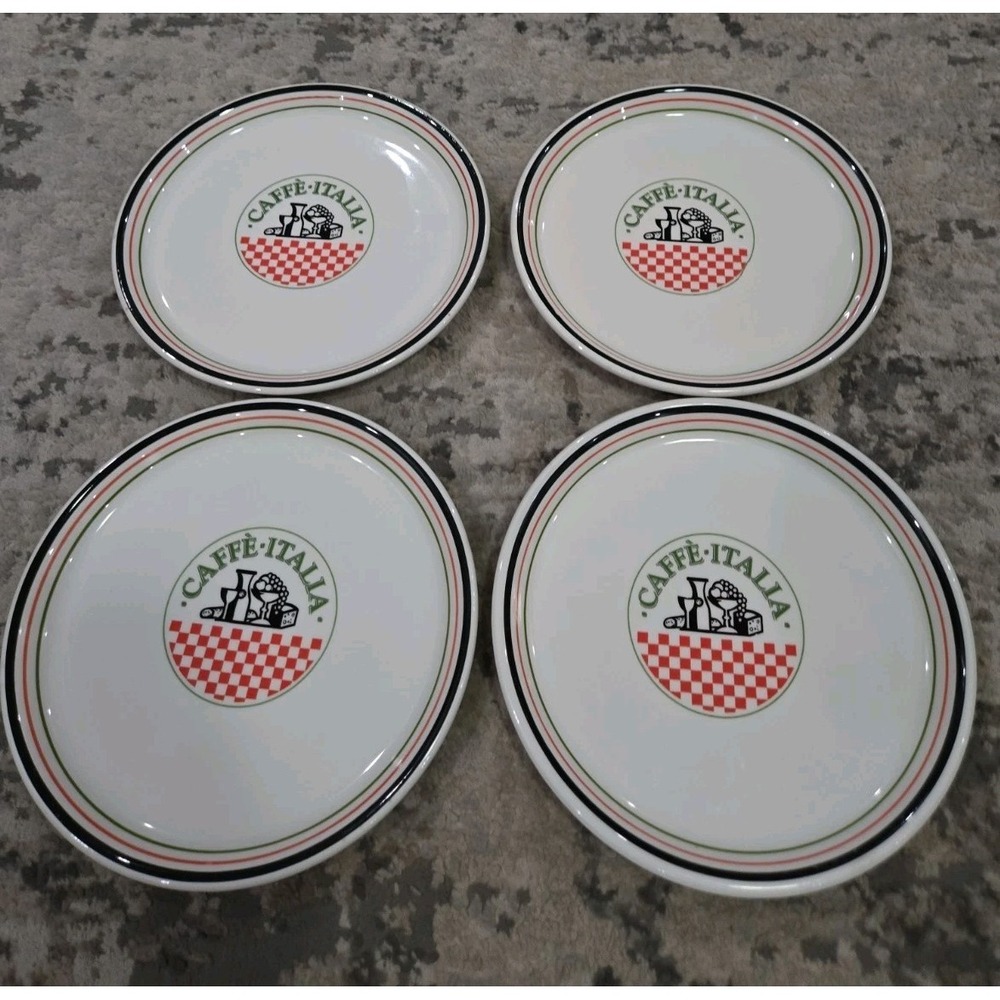 Vintage Caffe' Italia 10" Plates (Set of 4) Made In Italy-DISCONTINUED PATTERN!!